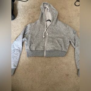 cropped zip up